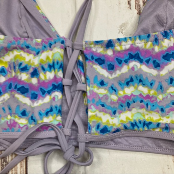 Time & Tru Bikini Top Multicolored Tie Dye Sz Large(12-14) - Picture 6 of 9